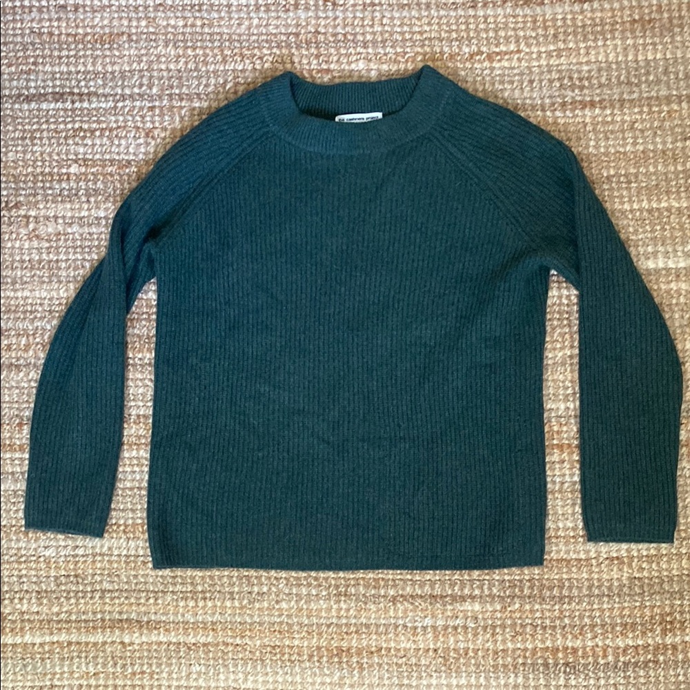 WOMENS CASHMERE GREEN SWEATER SZ S